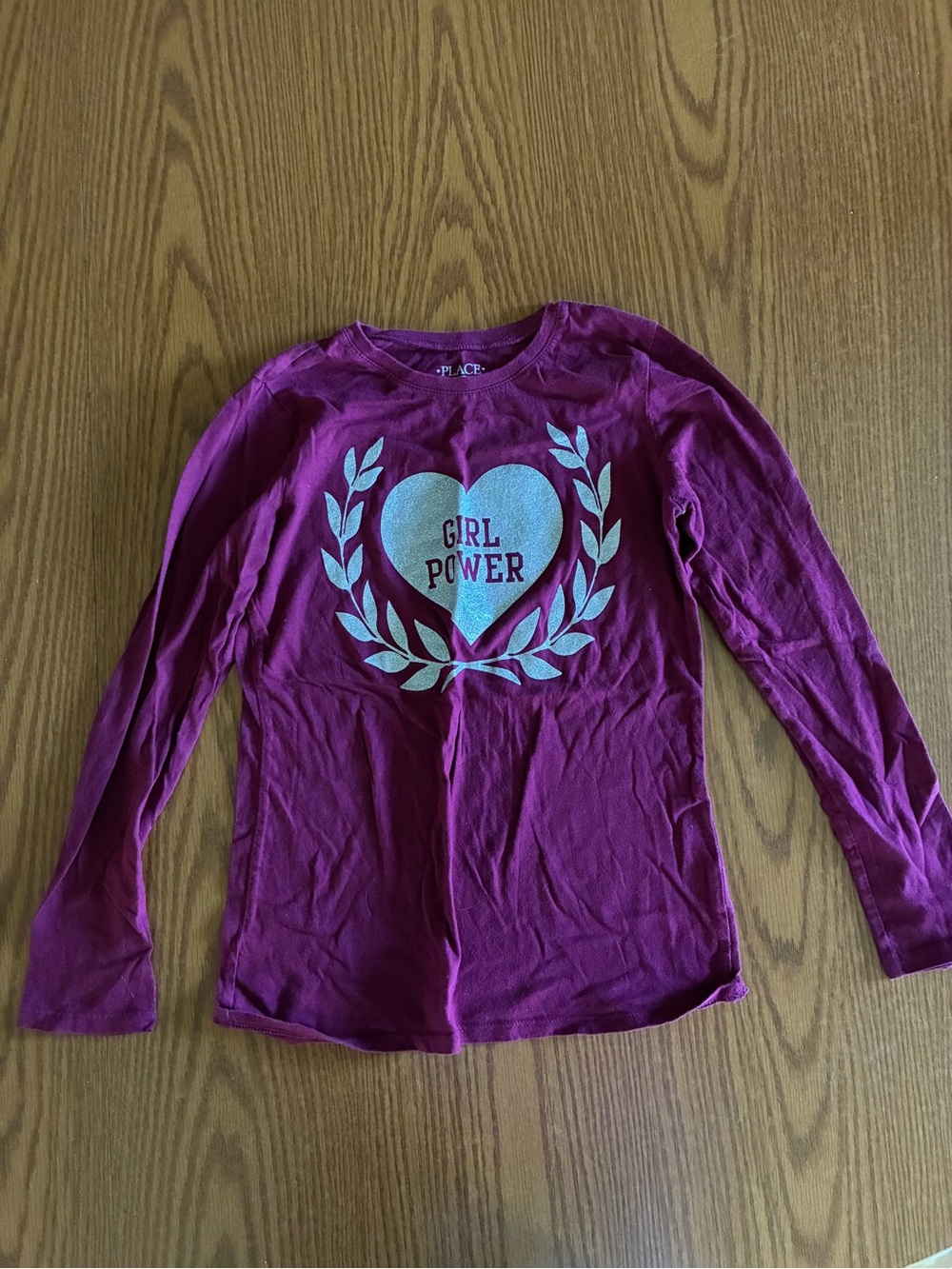 The Children's Place Purple Long Sleeve Tee with Metallic Heart